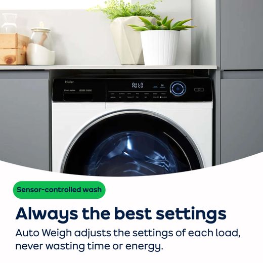 Haier X5 Plus HW120BP14357AGUK 12kg Washing Machine with 1400 rpm - Graphite - AO Annotation - Auto Weigh